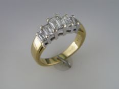 Restored 5 Stone Millenium Cut 1.03 carat Diamond Ring
