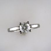 A Restored Certified 0.90 carat Brilliant Round Diamond Ring.