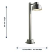 5 x Maxwell Outdoor Post Lights, Brushed Stainless Steel L30d