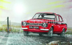 Ford Escort MK1 Mexico Red Nostalgic British Cars Metal Sign