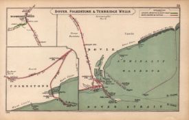 Dover, Folkestone, Tunbridge Wells Antique Railway Junction Map-33.