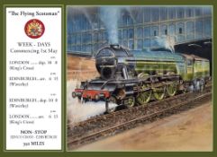 The Flying Scotsman Steam Train Nostalgic Poster Style Metal Wall Art