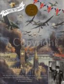 VE Day 80th Anniversary Designed Metal Art Coin Display London Under Attack