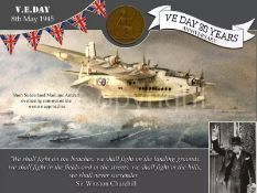 VE Day 80th Anniversary Sutherland Protecting The Convoy Metal Art Coin Display
