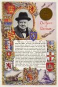 VE Day 80th Anniversary Winston Churchill Designed Metal Art Coin Display