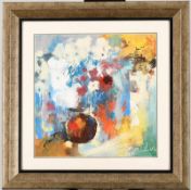 Title: Framed Oil on Canvas Vase of FlowersDescription: 7373 - Framed oil on canvas impressionist