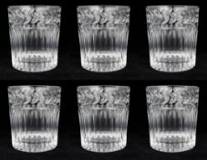 Set of 6 Fine Stuart Crystal Senator Pattern Tumblers