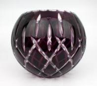 Gorham Crystal Amethyst Overlay Crystal Bowl