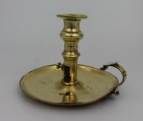19th Century Brass Chamberstick with Push-Up Mechanism
