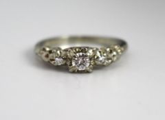Diamond Three-Stone Ring in 18ct White Gold