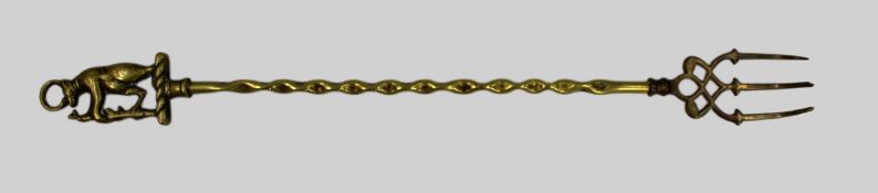 Black Forest Brass Toasting Fork with Bear Handle