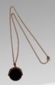 Agate Seal on Gold Chain