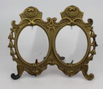 Vintage Art Nouveau Style Brass Twin Picture frame