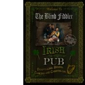 The Blind Fiddler Irish Traditional Pub Sign Large Metal Wall Art