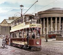 Liverpool Dale Street Tram No 231 Scene Large Metal Wall Art