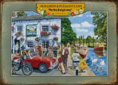 The One That Got Away Village Life Nostalgic Scene Large Metal Wall Art