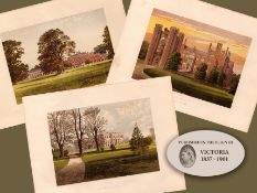 Cambridgeshire Job lot Gilt-Edge Coloured Victorian Antique Book Plates.