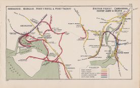 Aberavon Margam Pont y Rhyll & Port Talbot Wales Antique Railway Junction Map-141.