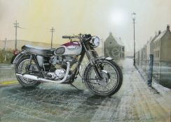Triumph 1960's Bonneville T120r Nostalgic Motorbike Metal Art