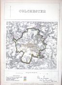 Colchester Essex Boundary Commission 157-Year-Old Coloured Antique Map.