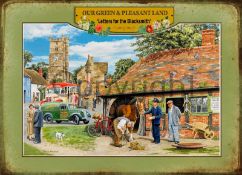 Our Green and Pleasant Land Letters For The Village Blacksmith Scene Metal Wall Art