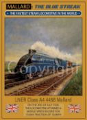 Mallard Steam Train Record Breaker Nostalgic Poster Style Metal Wall Art