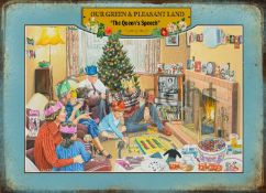 Our Green and Pleasant Land Nostalgic Watching The Queens Speech Metal Wall Art