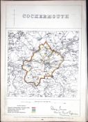 Cockermouth Cumbria Boundary Commission 157-Year-Old Antique Map.