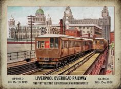 Liverpool Overhead Railway Nostalgic Iconic Poster Style Metal Wall Art