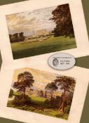 Buckinghamshire 150 Years-Old 2 Stunning Gilt-Edge Coloured Victorian Antique Book Plates.
