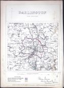 Darlington Durham Boundary Commission 157-Year-Old Antique Map.
