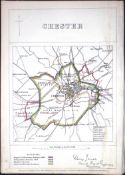 Chester Cheshire Boundary Commission 157-Year-Old Antique Map.