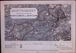 Montgomery & Newtown Wales Boundary Commission 157-Year-Old Antique Map.