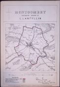 Montgomery Llanfyllin Wales Boundary Commission 157-Year-Old Antique Map.