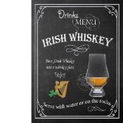 Irish Whiskey Classic Pub Nostalgic Drinks Of The Past & Present Metal Wall Art