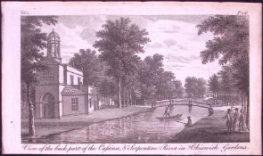 London Chiswick Gardens Rare 1776 Georgian Copper Plate Antique Engraving -77