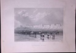 Lancashire-Blackpool Sands WH Bartlett 183 Years-Old Antique Steel Engraving-20