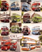 Greater Manchester Nostalgic Bus Montage Large Metal Wall Art