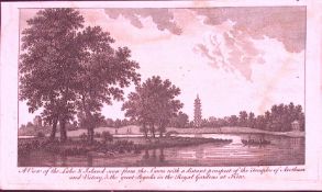 Royal Gardens at Kew Rare 1776 Georgian Copper Plate Antique Engraving-89