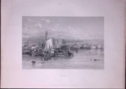 Yorkshire Hull Town & Harbour WH Bartlett 183 Years-Old Antique Steel Engraving-7
