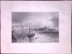 Kent Broadstairs WH Bartlett 183 Years-Old Antique Steel Engraving-26