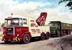 Mobile Foden Recovery Crane 1950's British Lorries Trucks & Vans Metal Wall Art