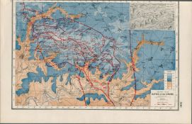 Battle of the Somme (1916-17). WWI Battle Map Showing The Trench Lines