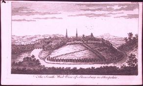 Shropshire Shrewsbury Rare 1776 Georgian Copper Plate Antique Engraving -70
