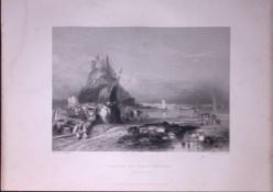 Northumberland Holy Island WH Bartlett 183 Years-Old Antique Steel Engraving-8