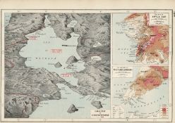 WW1 Map of Gallipoli to Constantinople (with insets of The Dardanelles and Suvla Bay