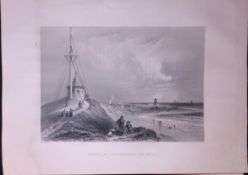 Lancashire-Fleetwood WH Bartlett 183 Years-Old Antique Steel Engraving-19
