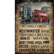 The Heart of London Piccadilly Circus Routemaster Red Bus Large Metal Wall Art