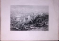 Durham-Sunderland WH Bartlett 183 Years-Old Antique Steel Engraving-14