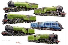 Top Links LNER Steam Trains Montage Metal Wall Art